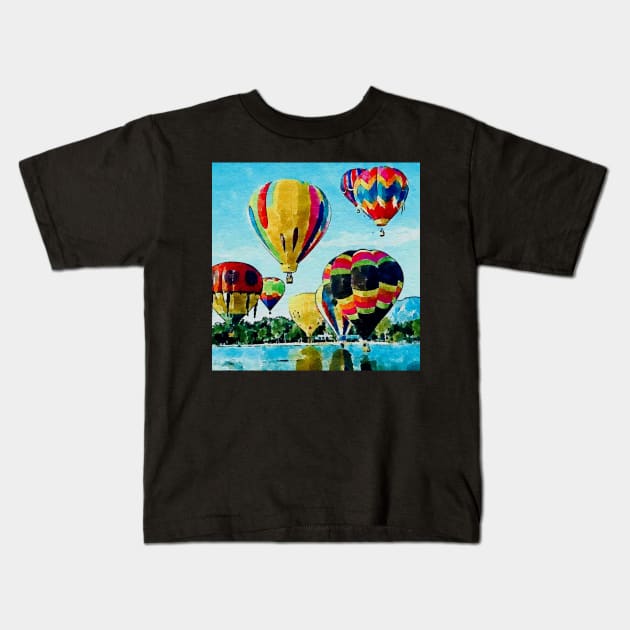 Hot air balloon Kids T-Shirt by Kaalpanikaa